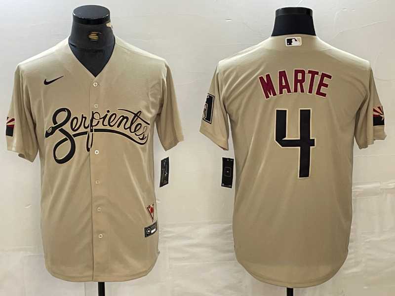 Mens Arizona Diamondback #4 Ketel Marte 2021 Gold City Connect Cool Base Stitched Jersey->arizona diamondbacks->MLB Jersey